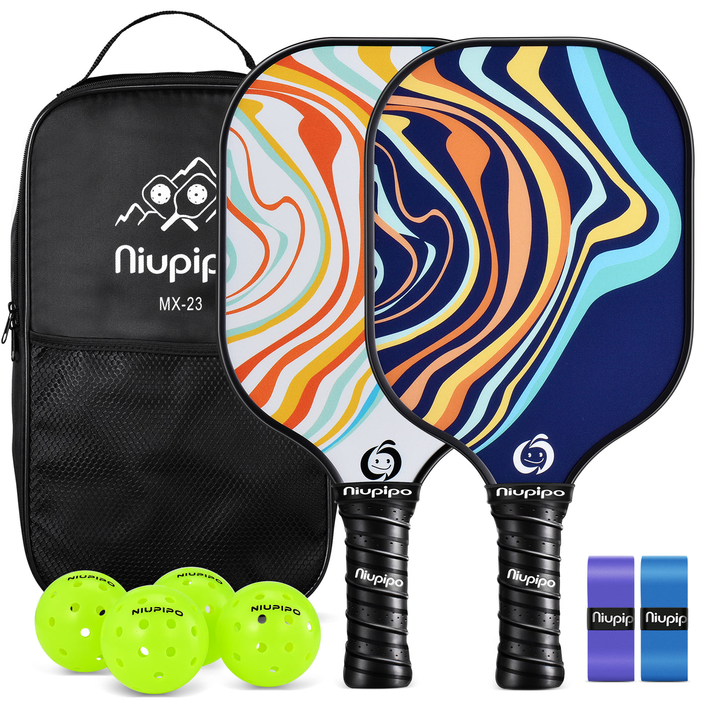 Parent-kids 4 Pickleball Paddles Set