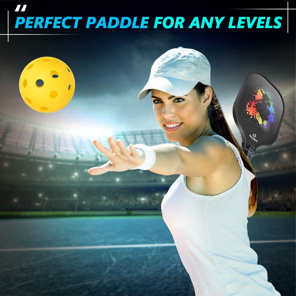 niupipo Pickleball Paddle, USAPA Approved Graphite Pickleball Paddle, Cushion Grip, Paddle Cover, Honeycomb Composite Core, Lightweight Pickleball Racket
