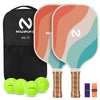 Niupipo Pickleball Paddles, Carbon Fiber Pickleball Paddle Set of 2 with Larger Sweet Spot, Honeycomb Core, Complete Pickleball Paddle Set for Beginners and Advanced Players