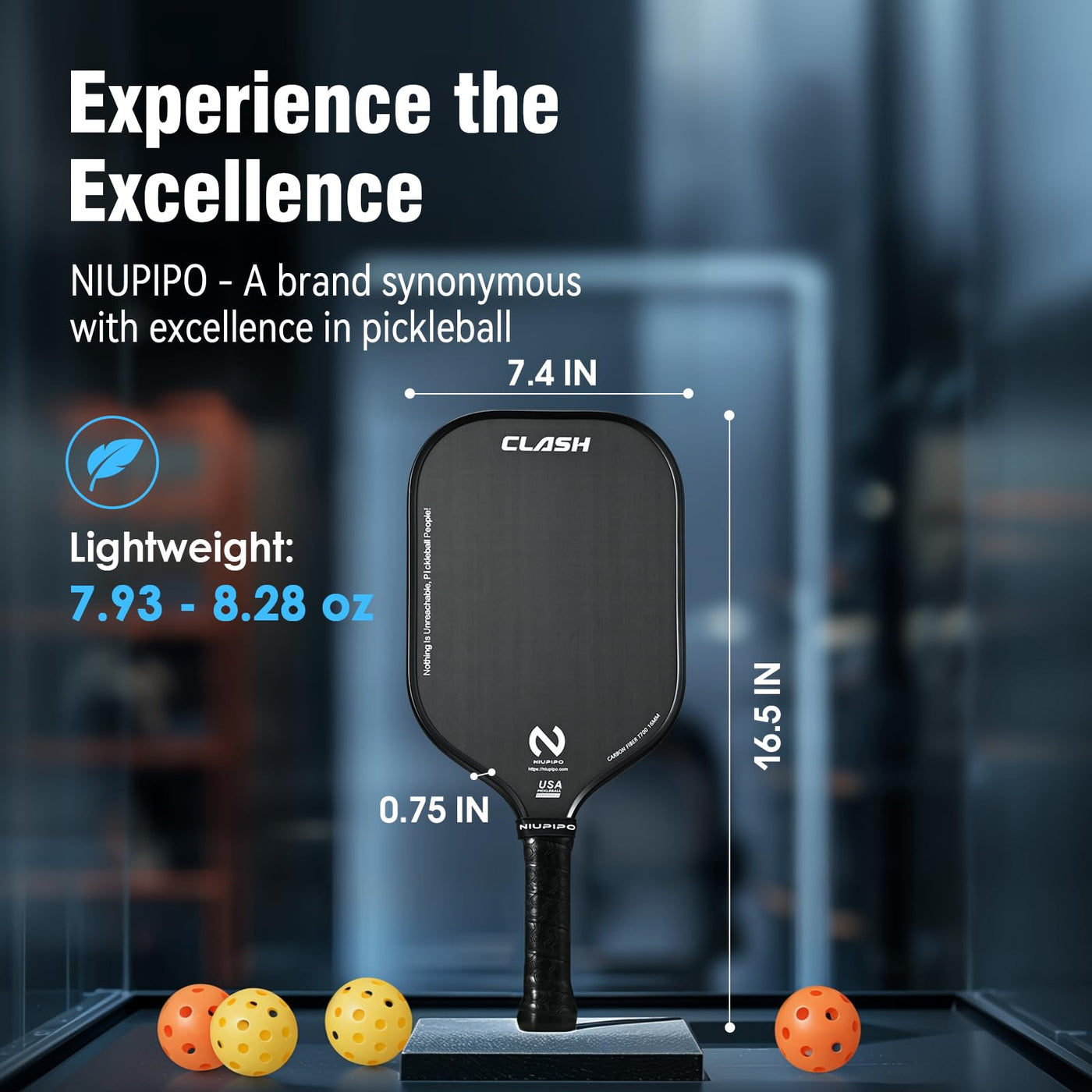 niupipo Pro Pickleball Paddle The One-Piece Design Carbon Fiber Racket