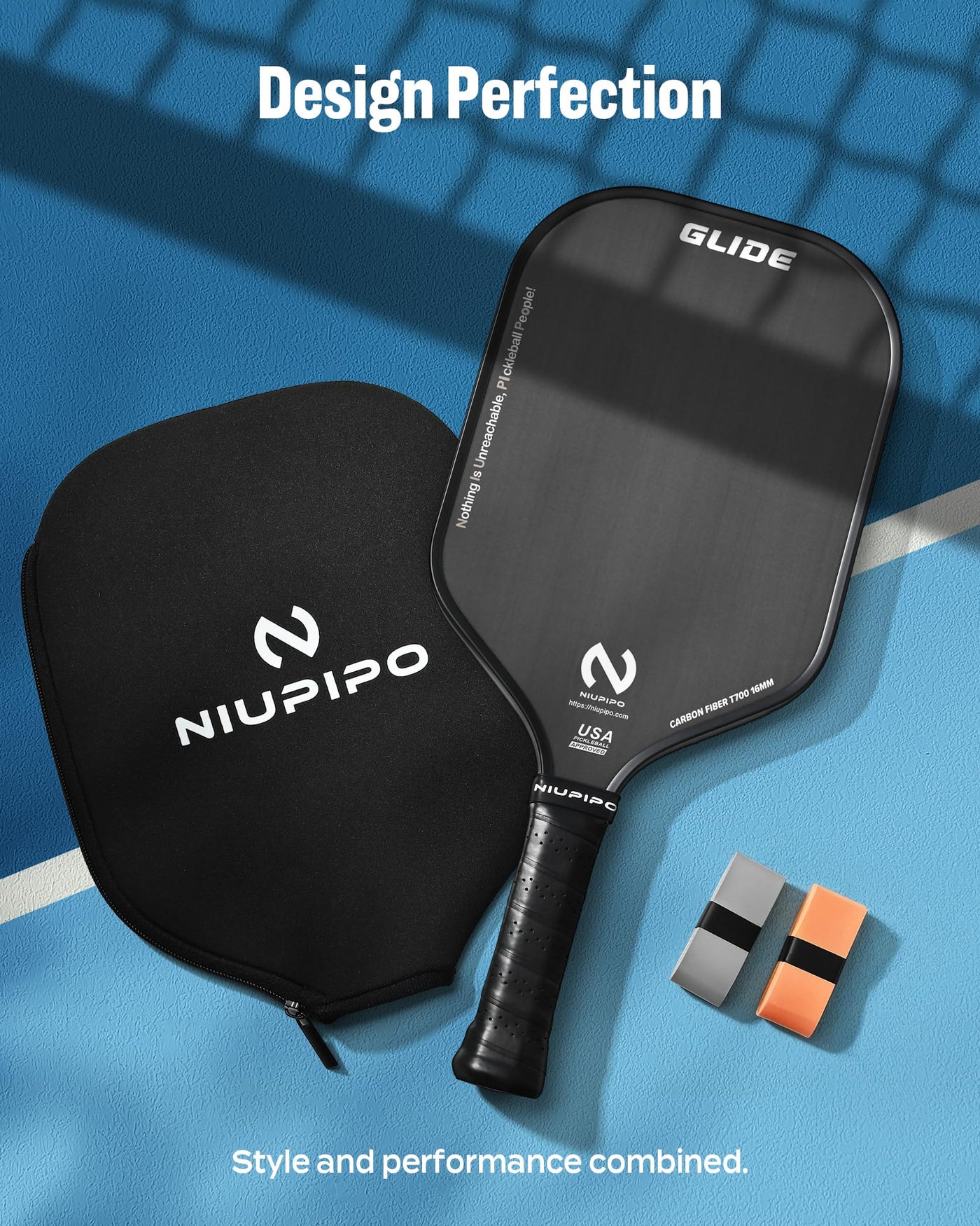 niupipo T700 Carbon Fiber Professional Pickleball Paddle Glide