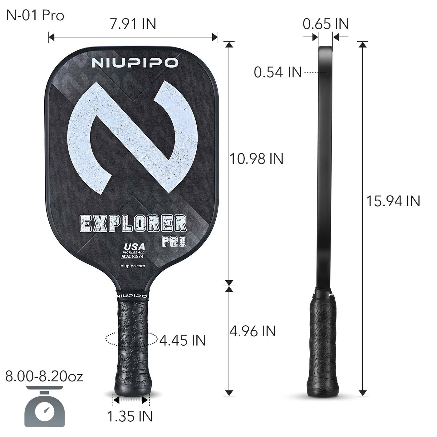 N-01 Pro Explorer Pro Graphite Pickleball Paddle for Pros