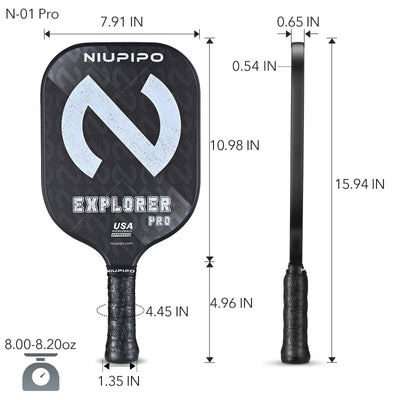 N-01 Pro Explorer Pro Graphite Pickleball Paddle for Pros