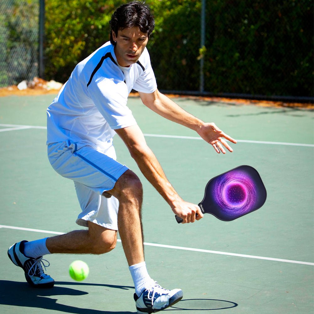 Fiberglass Purple Single Pickleball Paddle with Cover - niupipo