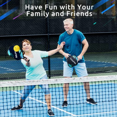 MX-36 Fiberglass Blue & Black Surface Pickleball Paddles for Outdoor & Indoor Play - niupipo
